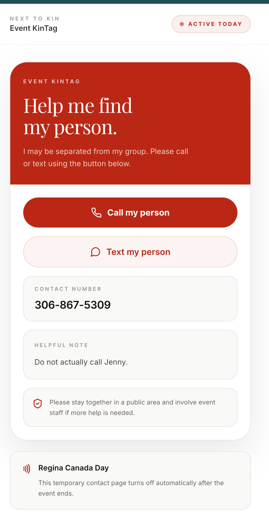 The page a stranger sees